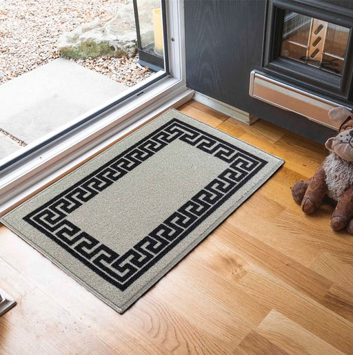 Serdim Rugs gel back 413 grey Grey Living Room Geometric Rug.