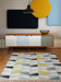 Asiatic hackney kelims geo mustard Grey  Wool Rug.