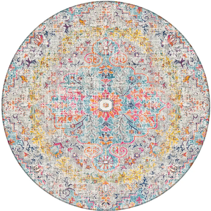 LOU Vintage Traditional Oriental Boho Teal/Beige Rug