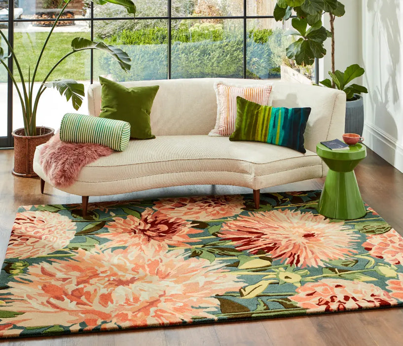 Harlequin Dahlia Coral Wilderness Rug 142408