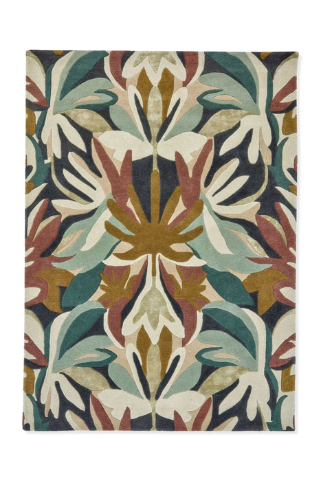 Harlequin harlequin melora positano succulent gold Multicoloured Living Room Wool Rug.