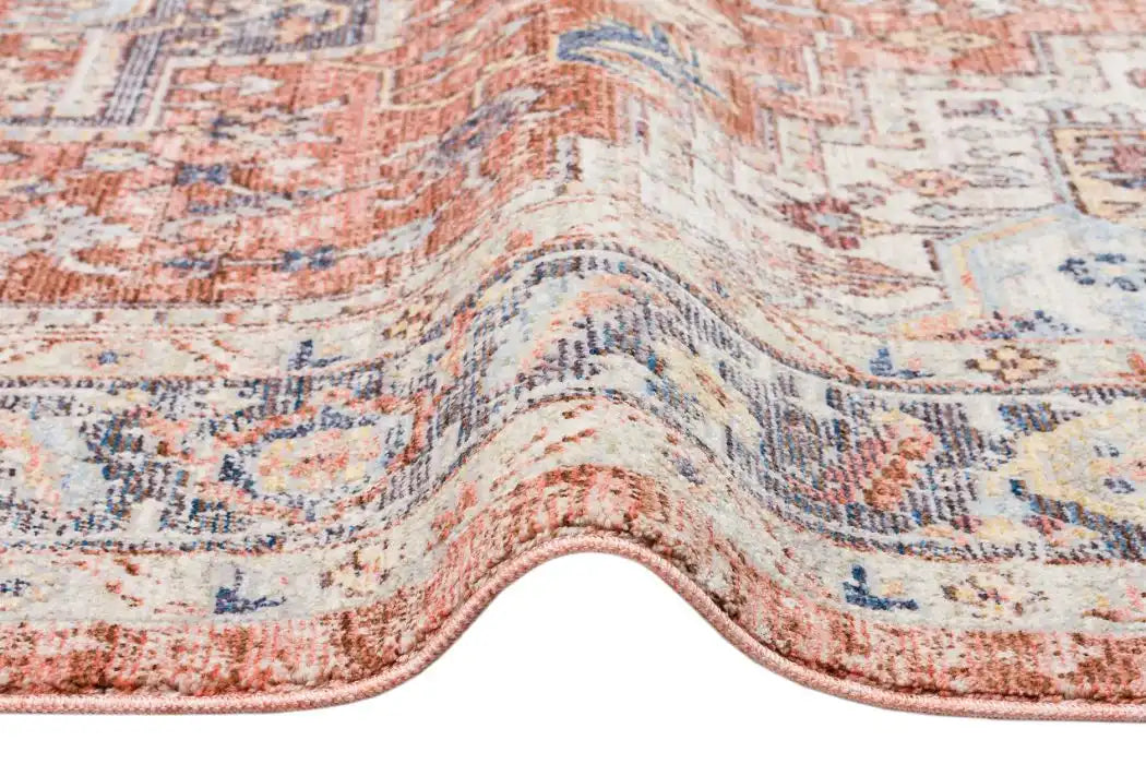Concept Looms heritage concept looms hrtg105 rust blue Blue, Orange Living Room Moroccan Rug.