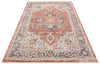 Concept Looms heritage concept looms hrtg105 rust blue Blue, Orange Living Room Moroccan Rug.