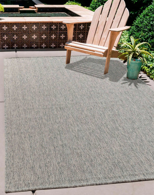 Serdim Rugs harper outdoor herringbone silver Grey Living Room Natural Fibre Rug.