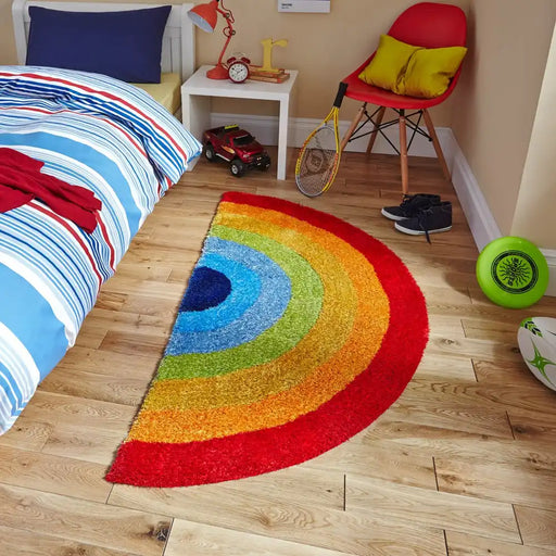 Think Rugs think kids 6083 rainbow Multicoloured Living Room  Rug.