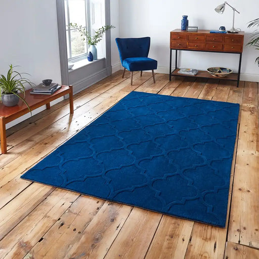 Think Rugs hk 8583 navy Blue, Navy  Moroccan Rug.