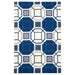 Think Rugs hk 9238 ivory navy Blue, Ivory, Navy Living Room Geometric Rug.