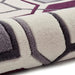 Think Rugs hk 9238 ivory purple Purple, Ivory Living Room Geometric Rug.