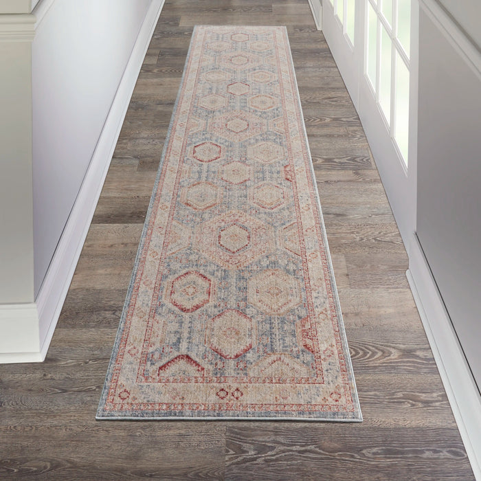 Nourison Delivered in 6 weeks   USA homestead hms01 light blue Blue, Multicoloured Living Room  Rug.