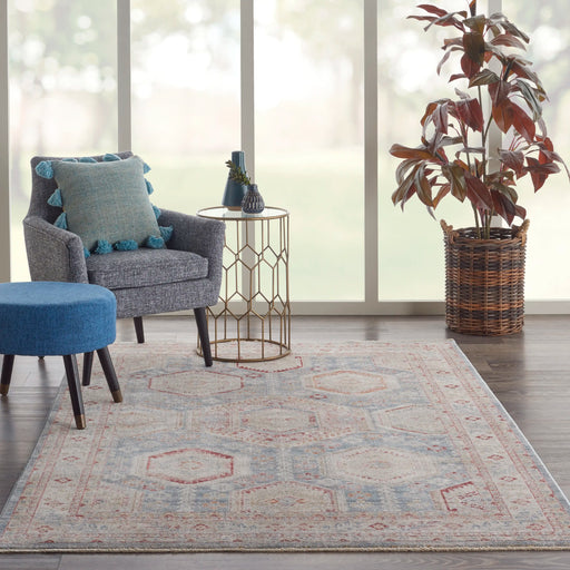 Nourison Delivered in 6 weeks   USA homestead hms01 light blue Blue, Multicoloured Living Room  Rug.
