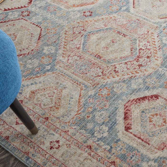 Nourison Delivered in 6 weeks   USA homestead hms01 light blue Blue, Multicoloured Living Room  Rug.