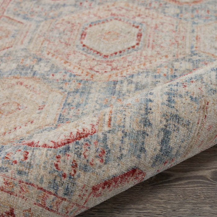 Nourison Delivered in 6 weeks   USA homestead hms01 light blue Blue, Multicoloured Living Room  Rug.