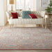 Nourison Delivered in 6 weeks   USA homestead hms02 blue brick Blue, Multicoloured, Orange Living Room  Rug.