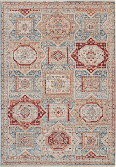 Nourison Delivered in 6 weeks   USA homestead hms02 blue multi Blue, Multicoloured Living Room  Rug.