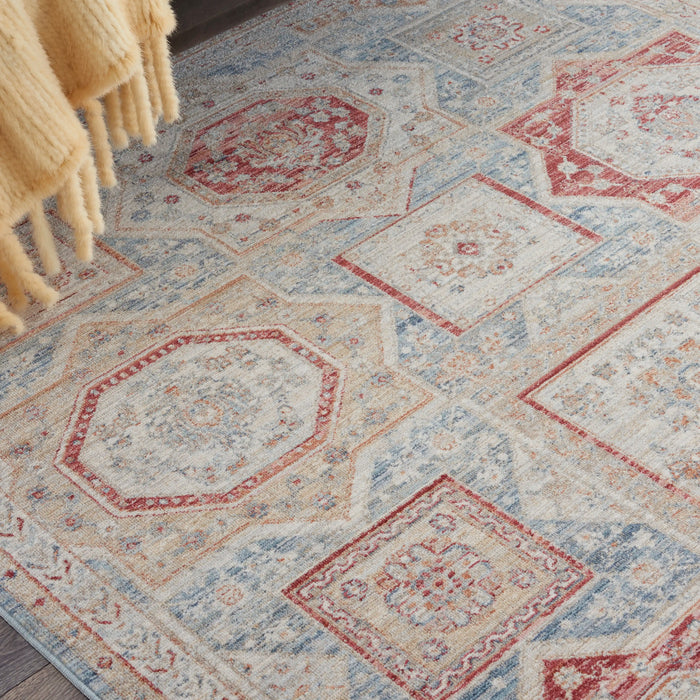 Nourison Delivered in 6 weeks   USA homestead hms02 blue multi Blue, Multicoloured Living Room  Rug.