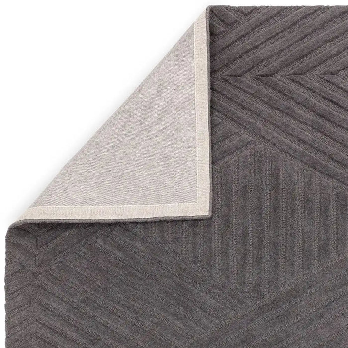 Asiatic hague charcoal Grey Living Room Wool Rug.
