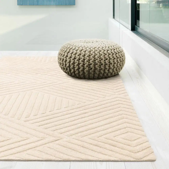 Asiatic hague hague ivory Ivory Living Room Wool Rug.