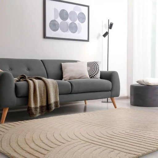 Asiatic hague sand Beige Living Room Wool Rug.