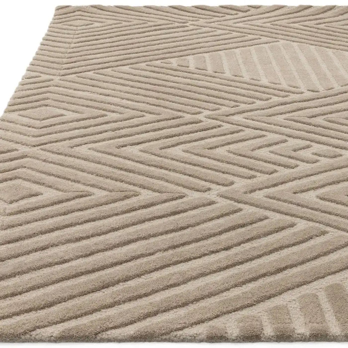 Asiatic hague taupe Beige Living Room Wool Rug.