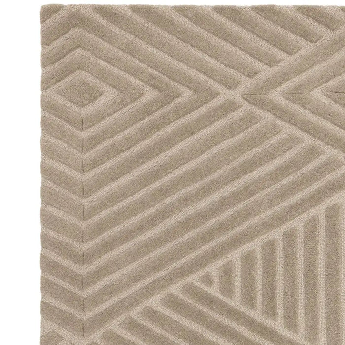 Asiatic hague taupe Beige Living Room Wool Rug.