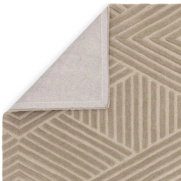 Asiatic hague taupe Beige Living Room Wool Rug.