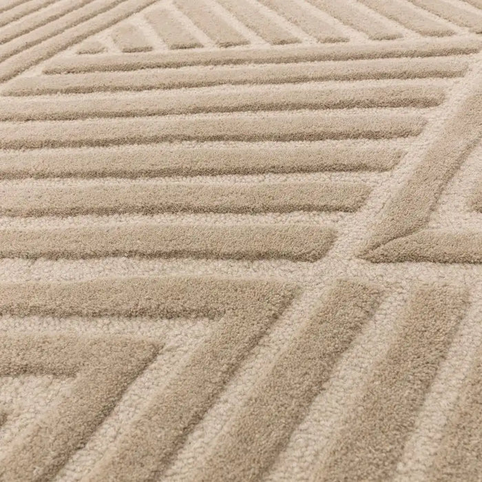 Asiatic hague taupe Beige Living Room Wool Rug.