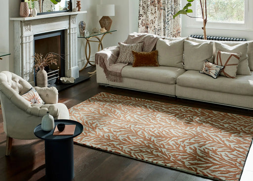Harlequin harlequin atoll auburn stone Orange, Cream Living Room Wool Rug.