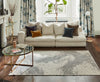 Harlequin harlequin enigmatic pewter awakening Green, Cream Living Room Wool Rug.