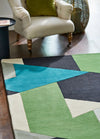 Harlequin harlequin popova amazonia seaglass japanese ink Green, Multicoloured Living Room Wool Rug.