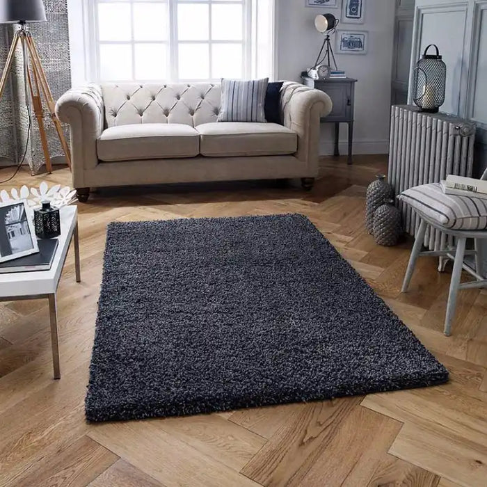 Oriental Weavers harmony charcoal Black Living Room Shaggy Rug.