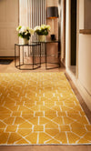 Origins harmony ochre Yellow Living Room Wool Rug.