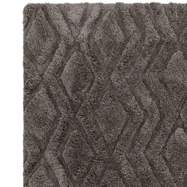 Asiatic harrison charcoal Grey Living Room Geometric Rug.