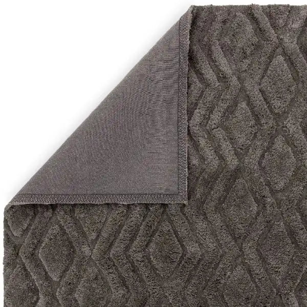 Asiatic harrison charcoal Grey Living Room Geometric Rug.