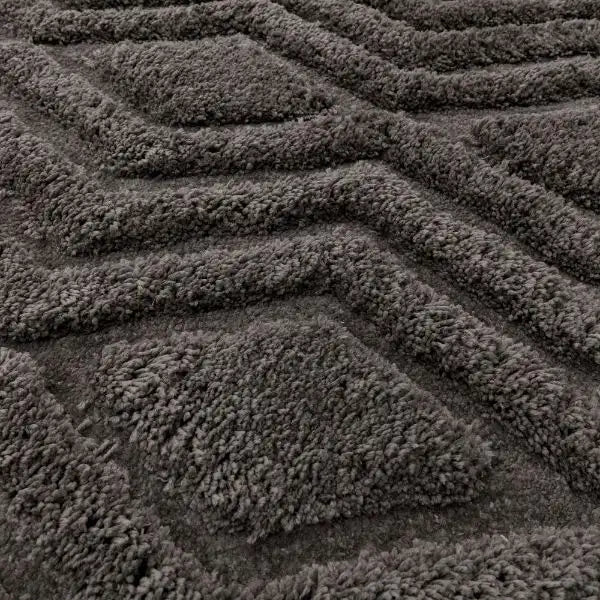 Asiatic harrison charcoal Grey Living Room Geometric Rug.
