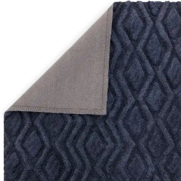 Asiatic harrison navy Blue, Navy Living Room Geometric Rug.