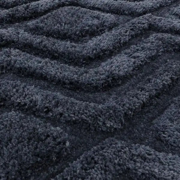 Asiatic harrison navy Blue, Navy Living Room Geometric Rug.