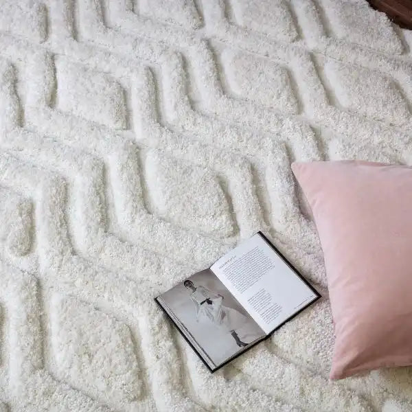 Asiatic harrison off white Cream Living Room Geometric Rug.