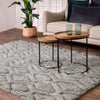 Asiatic harrison silver Grey Living Room Geometric Rug.