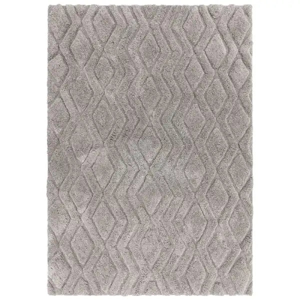 Asiatic harrison silver Grey Living Room Geometric Rug.
