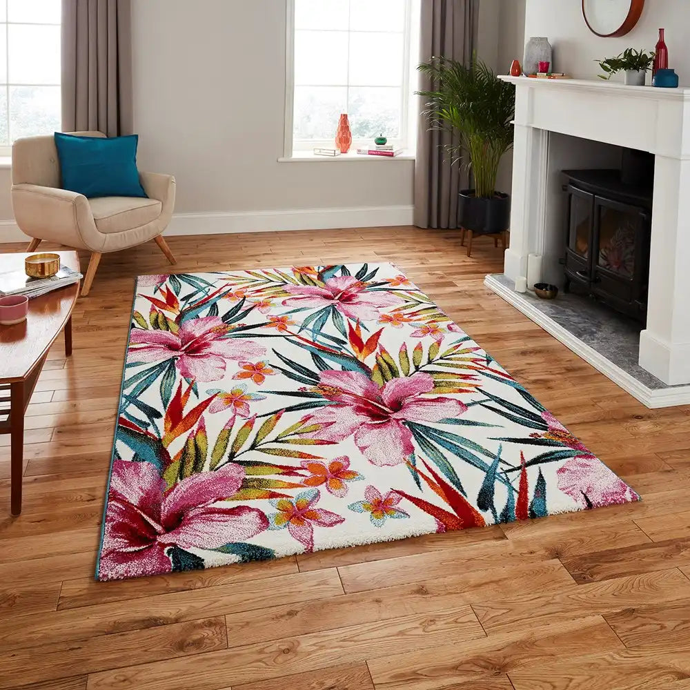 Pink Floral Rugs