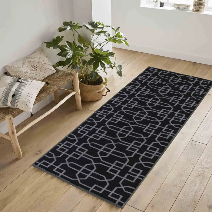 Washable Gel-Back Havana Siam Black Rug