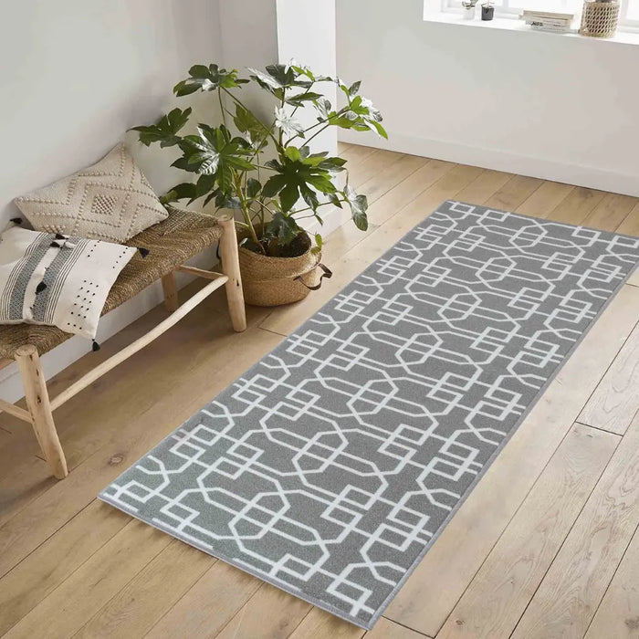 Washable Gel-Back Havana Siam Grey Cream Rug
