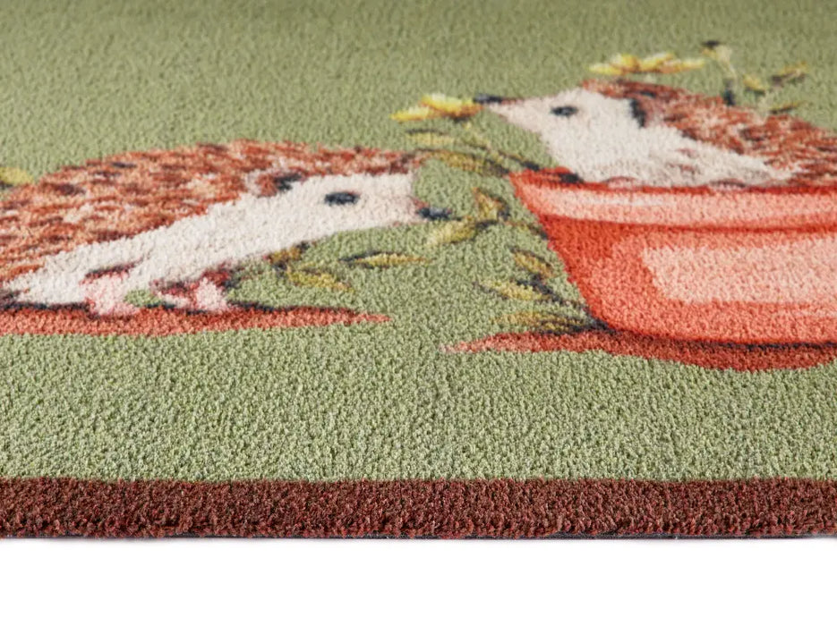 Patterned Hug Rug Hedgehog Friends Multicoloured Rug — RugsDirect Online