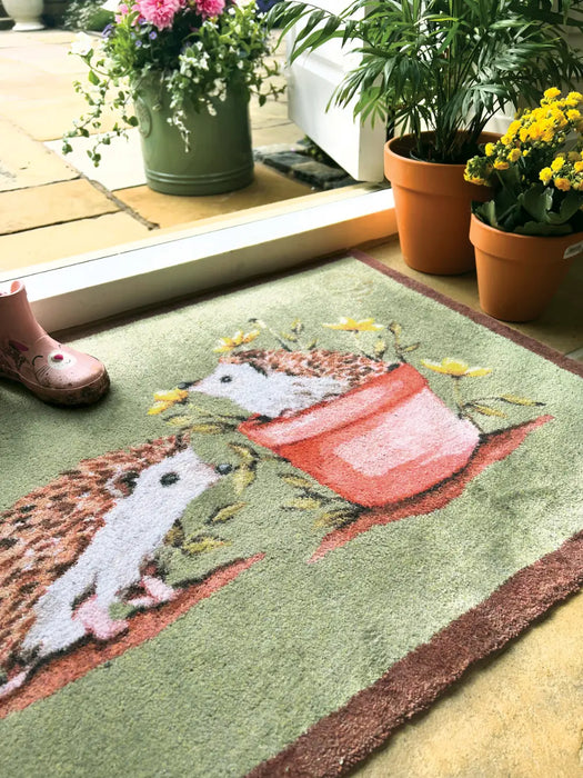 Patterned Hug Rug Hedgehog Friends