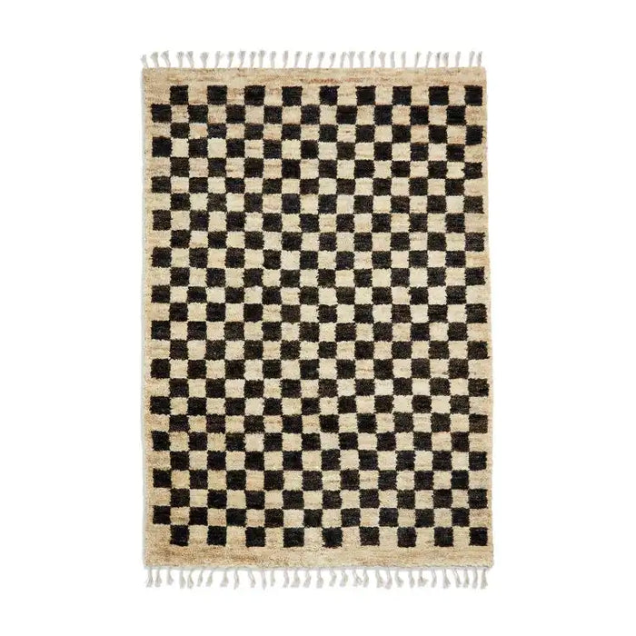 Think Rugs hemp 26588 multi Black, Ivory Living Room  Rug.