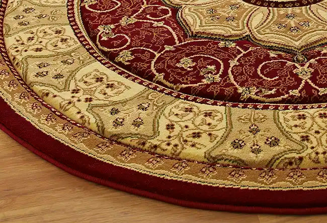 Think Rugs heritage 4400 red Beige, Red Living Room  Rug.