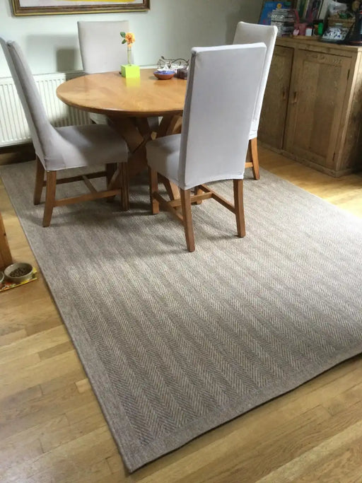 Photo by Angela P., | Serdim Rugs harper outdoor herringbone jute Living Room Natural Fibre Rug.
