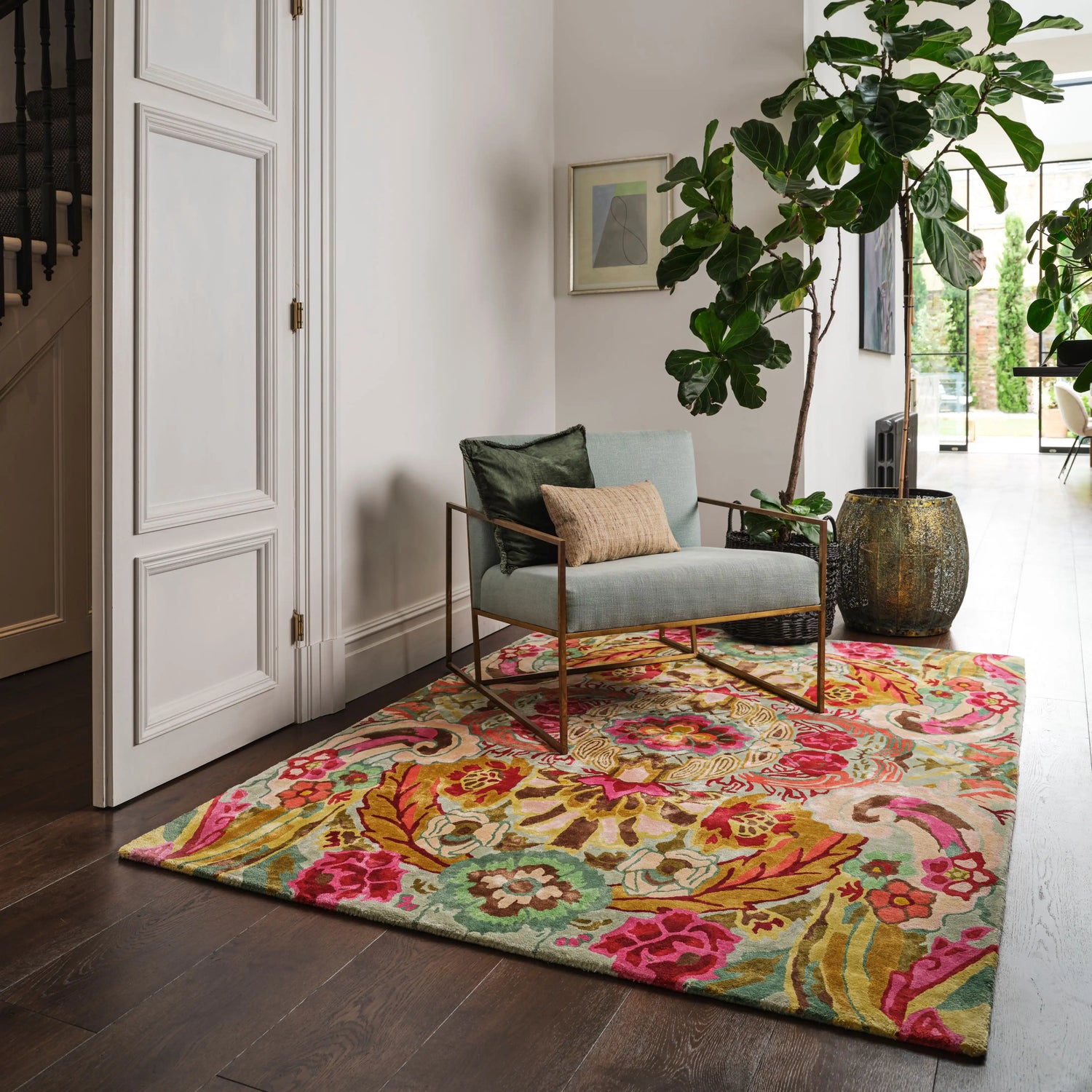 Asiatic katherine carnaby historia historia Multicoloured Living Room Floral Rug.