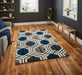 Think Rugs hk 7526 grey navy Blue, Grey, Navy   Rug.