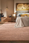 Rug Guru hush blush Pink Living Room Wool Rug.